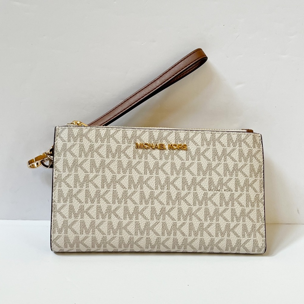 Michael Kors Jet Set Double Zip Wristlet Vanilla